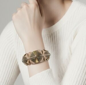 Art Deco Colorblock Statement Bracelet